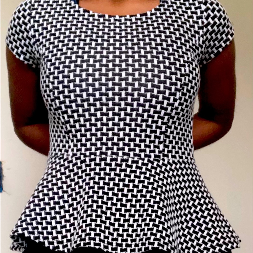 Black and white Peplum top